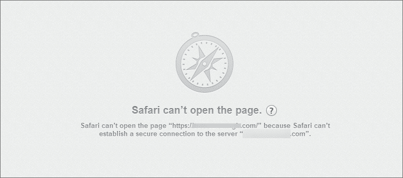 NET::ERR_CERT_COMMON_NAME_INVALID Error Safari Browser