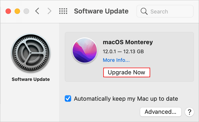 update operating system in MacOS