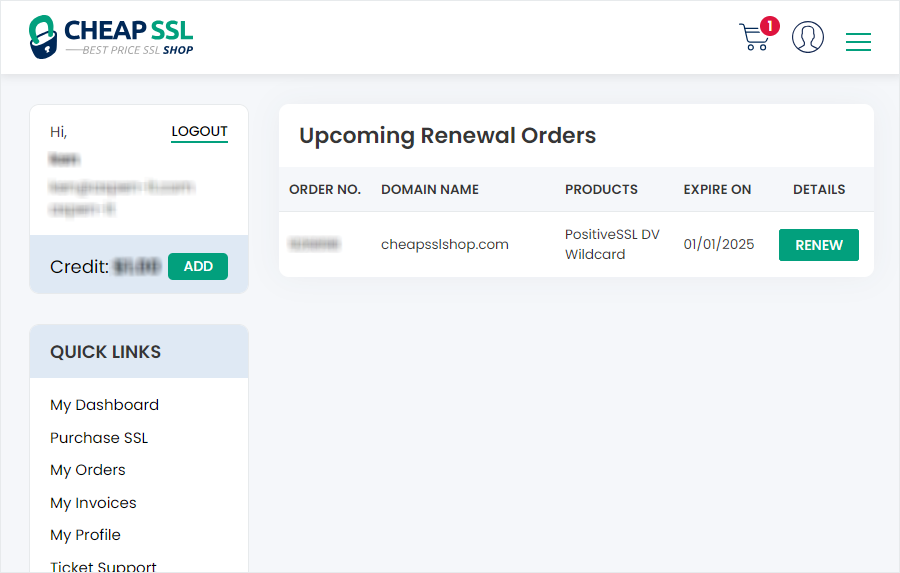 SSL Certificate Providers Expiration Date Dashboard