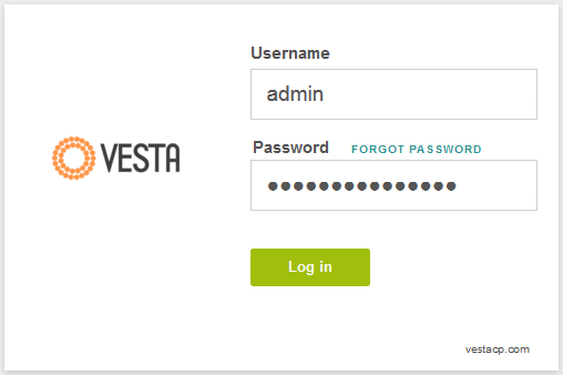 VestaCP Login