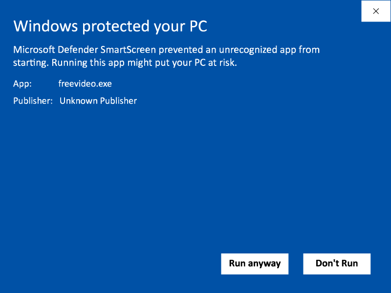 windows protected your pc exe